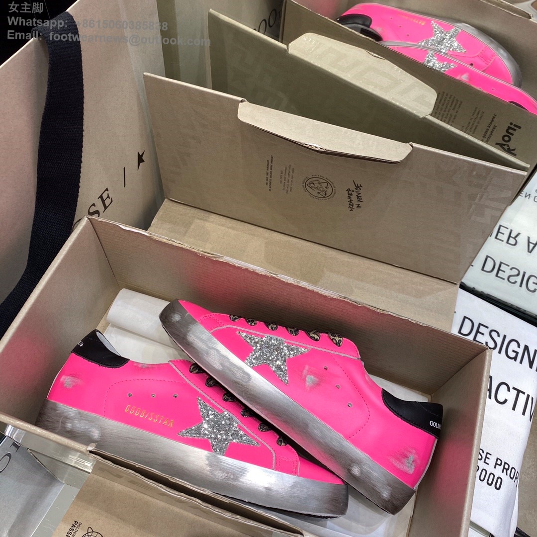 Golden Goose GGDB pink leather Sneakers Women Men Shoes