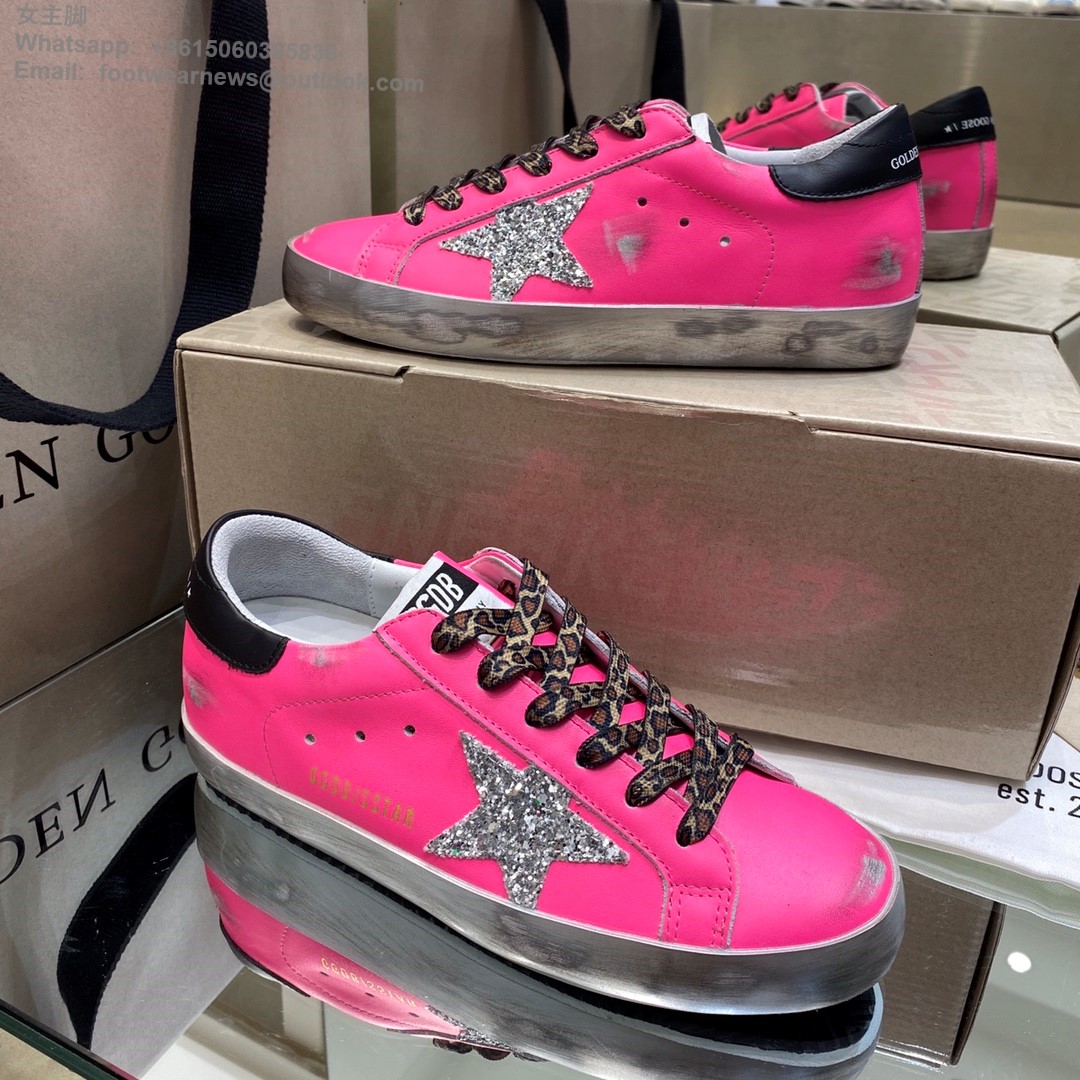 Golden Goose GGDB pink leather Sneakers Women Men Shoes