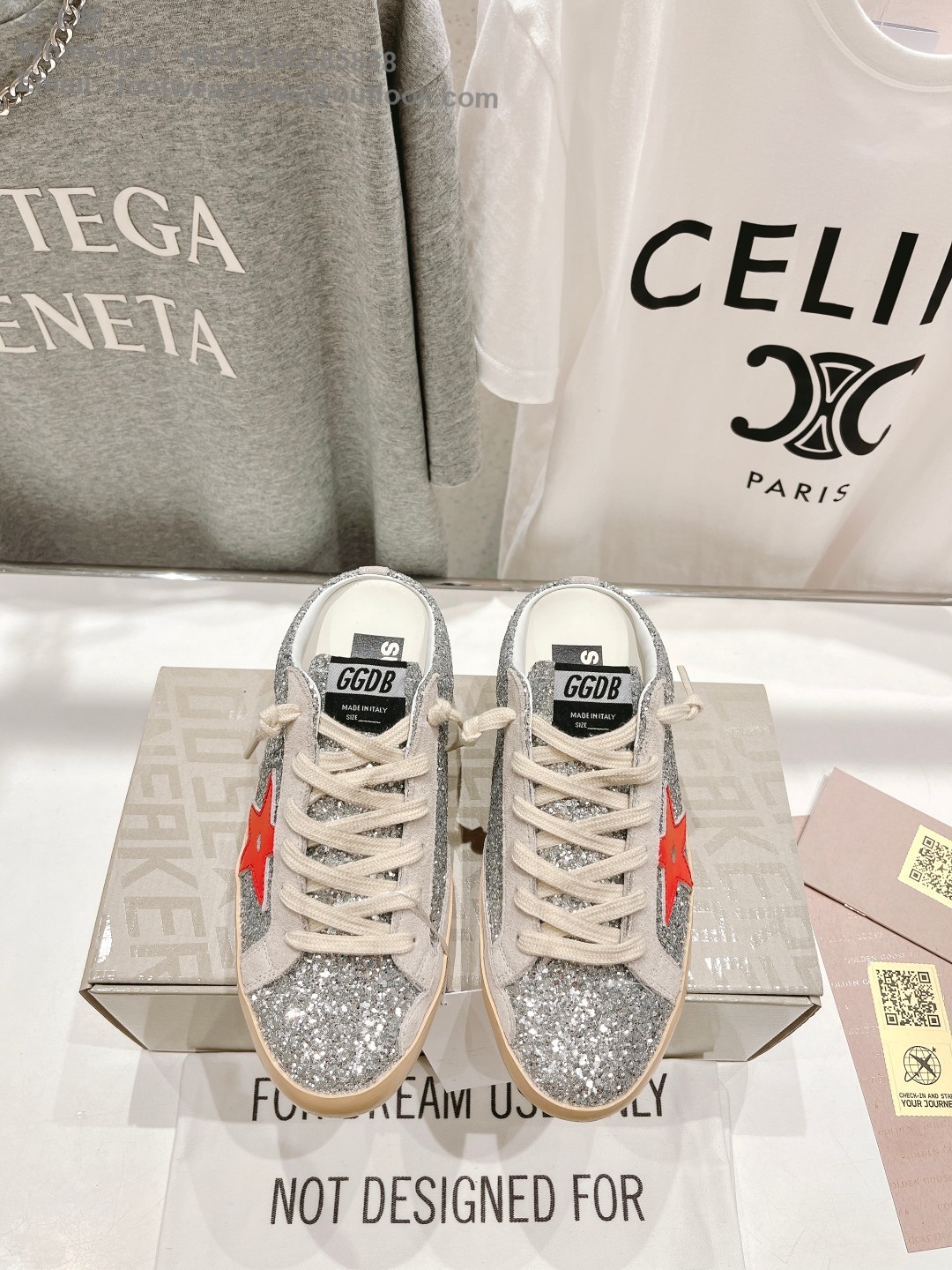 GOLDEN GOOSE Super-Star low-top Sneakers Lace-up GGDB Women Men Shoes Slip-on sabot Slipper glitter