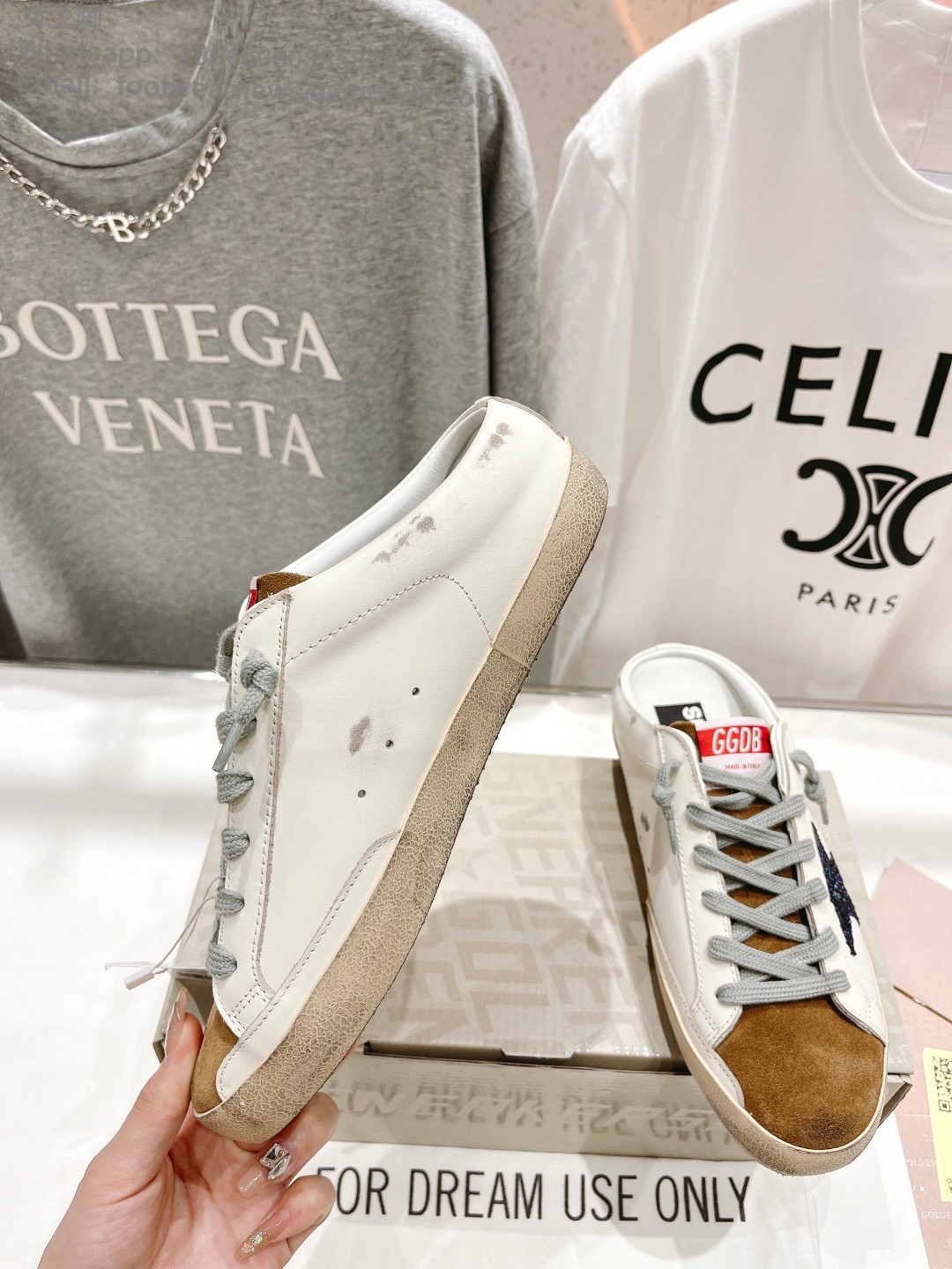 GOLDEN GOOSE Super-Star low-top Sneakers Lace-up GGDB Women Men Shoes Slip-on sabot Slipper glitter