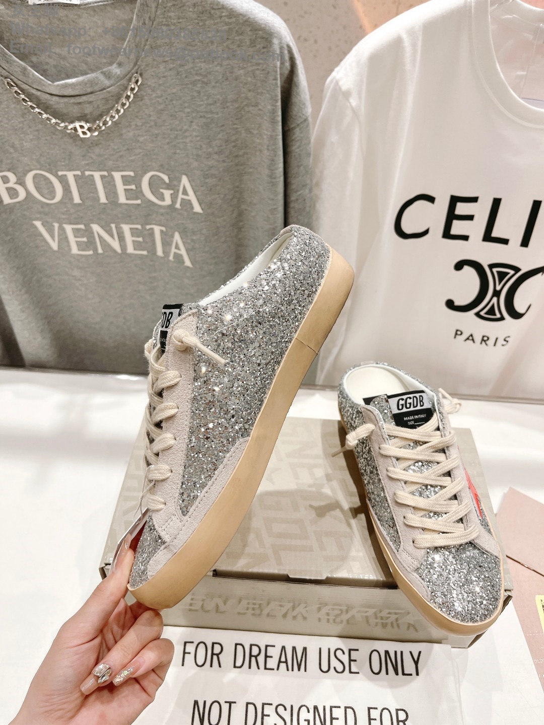 GOLDEN GOOSE Super-Star low-top Sneakers Lace-up GGDB Women Men Shoes Slip-on sabot Slipper glitter