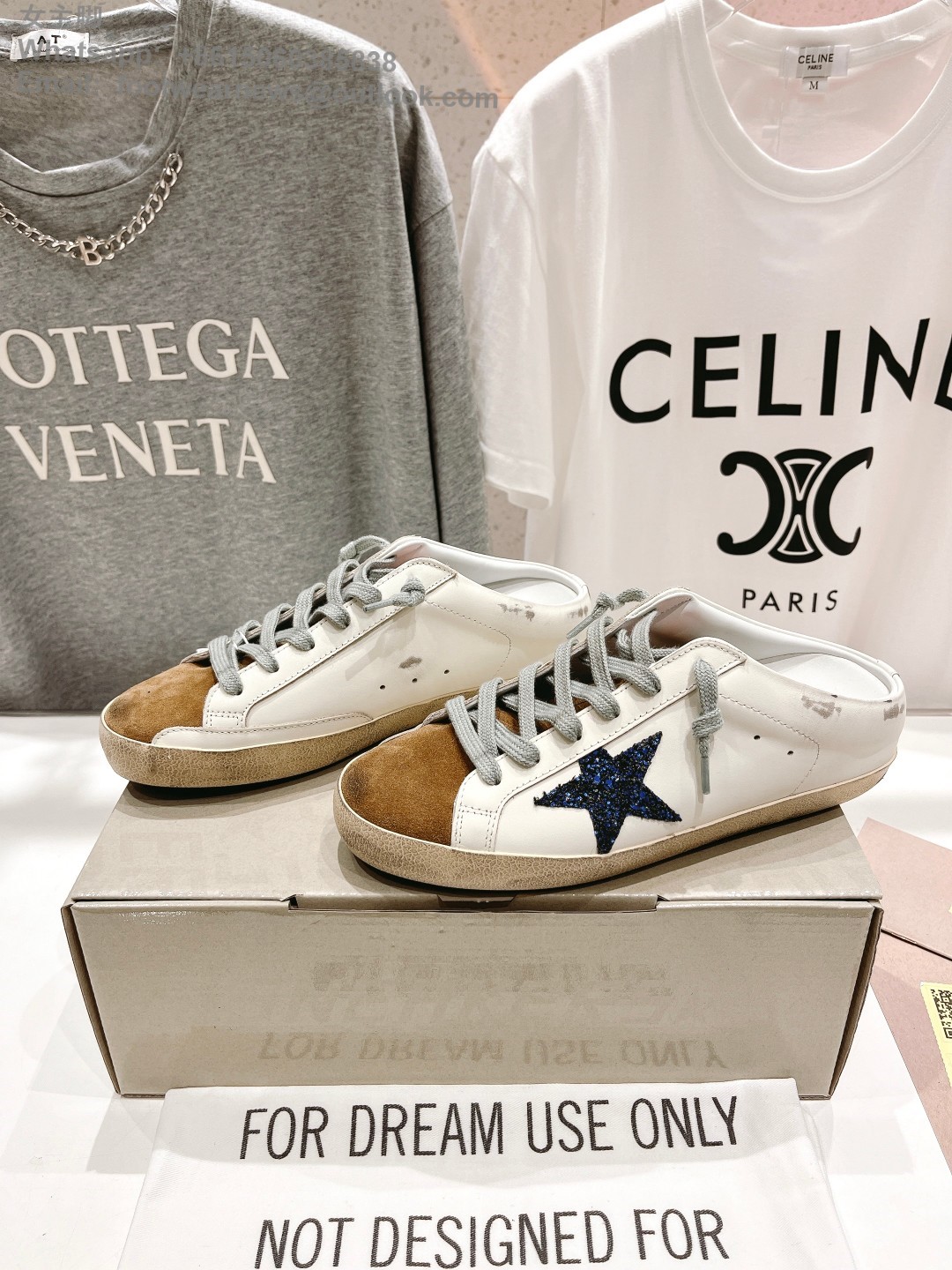 GOLDEN GOOSE Super-Star low-top Sneakers Lace-up GGDB Women Men Shoes Slip-on sabot Slipper glitter