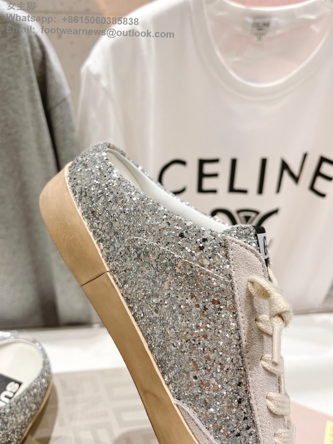 GOLDEN GOOSE Super-Star low-top Sneakers Lace-up GGDB Women Men Shoes Slip-on sabot Slipper glitter