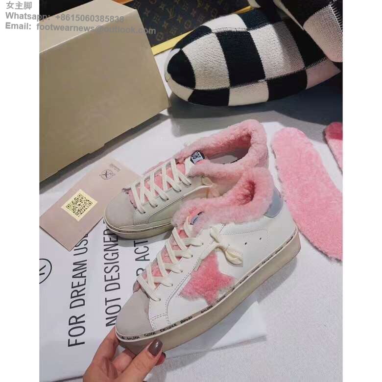 Golden Goose GGDB Fur pink star Sneakers Women Men Shoes