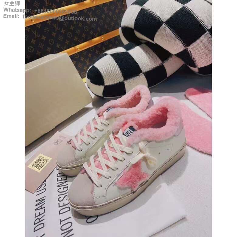 Golden Goose GGDB Fur pink star Sneakers Women Men Shoes