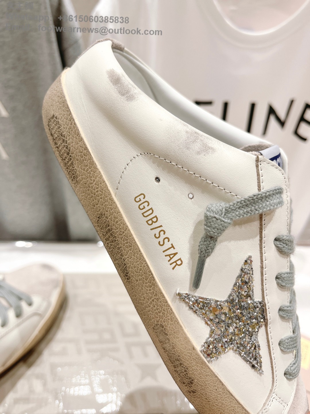 GOLDEN GOOSE Super-Star low-top Sneakers Lace-up GGDB Women Men Shoes Slip-on sabot Slipper glitter star