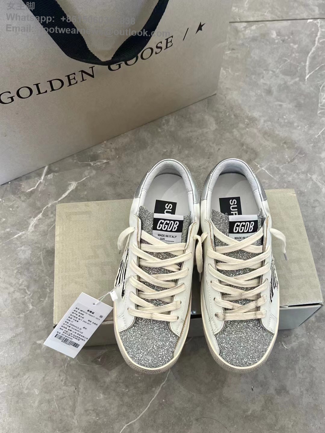 GOLDEN GOOSE GGDB Limited edition zebra star Low top Mens Women Sneakers glitter
