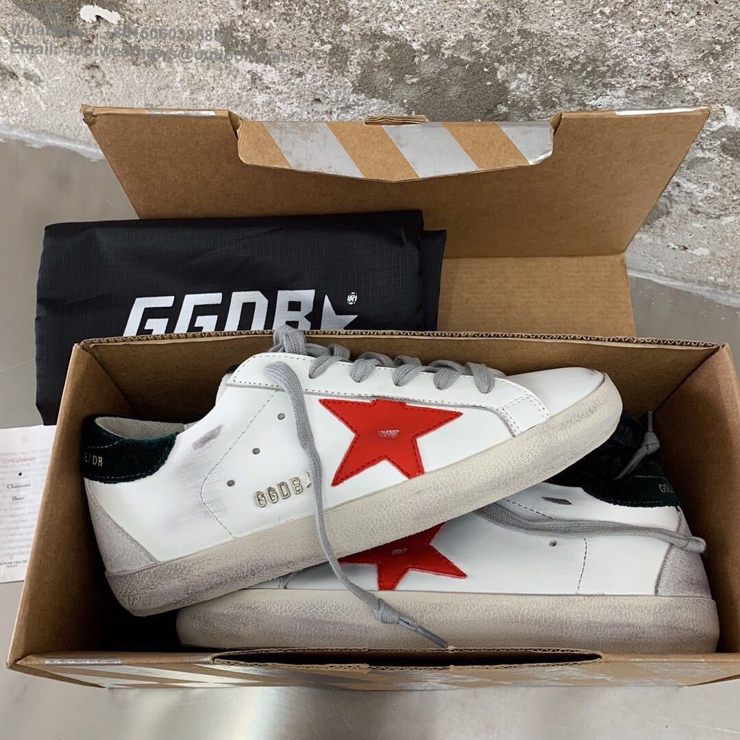 GOLDEN GOOSE GGDB super star Low top Mens Women Sneakers Shoes red star