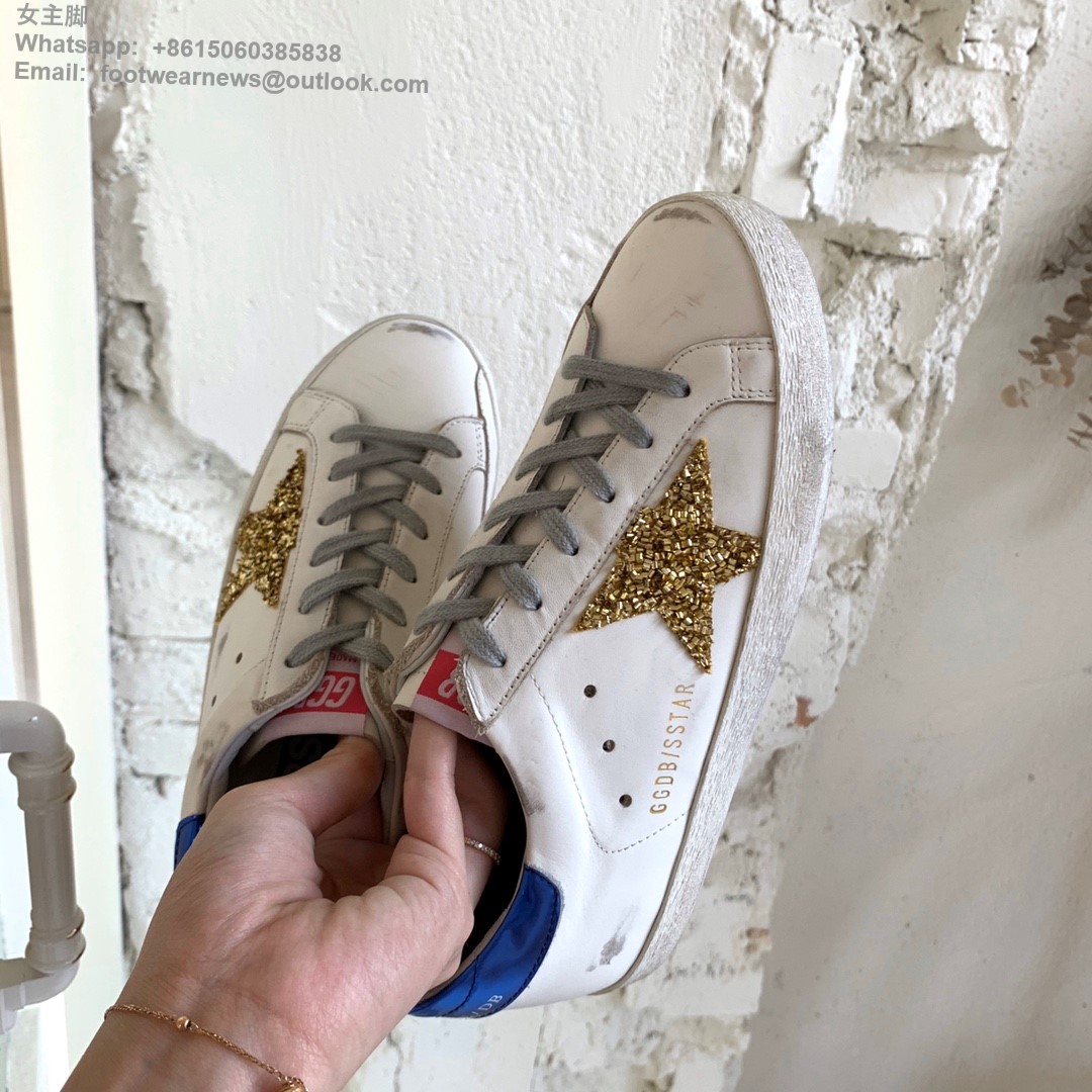 GOLDEN GOOSE GGDB super star Low top Mens Women Sneakers Shoes glitter gold star