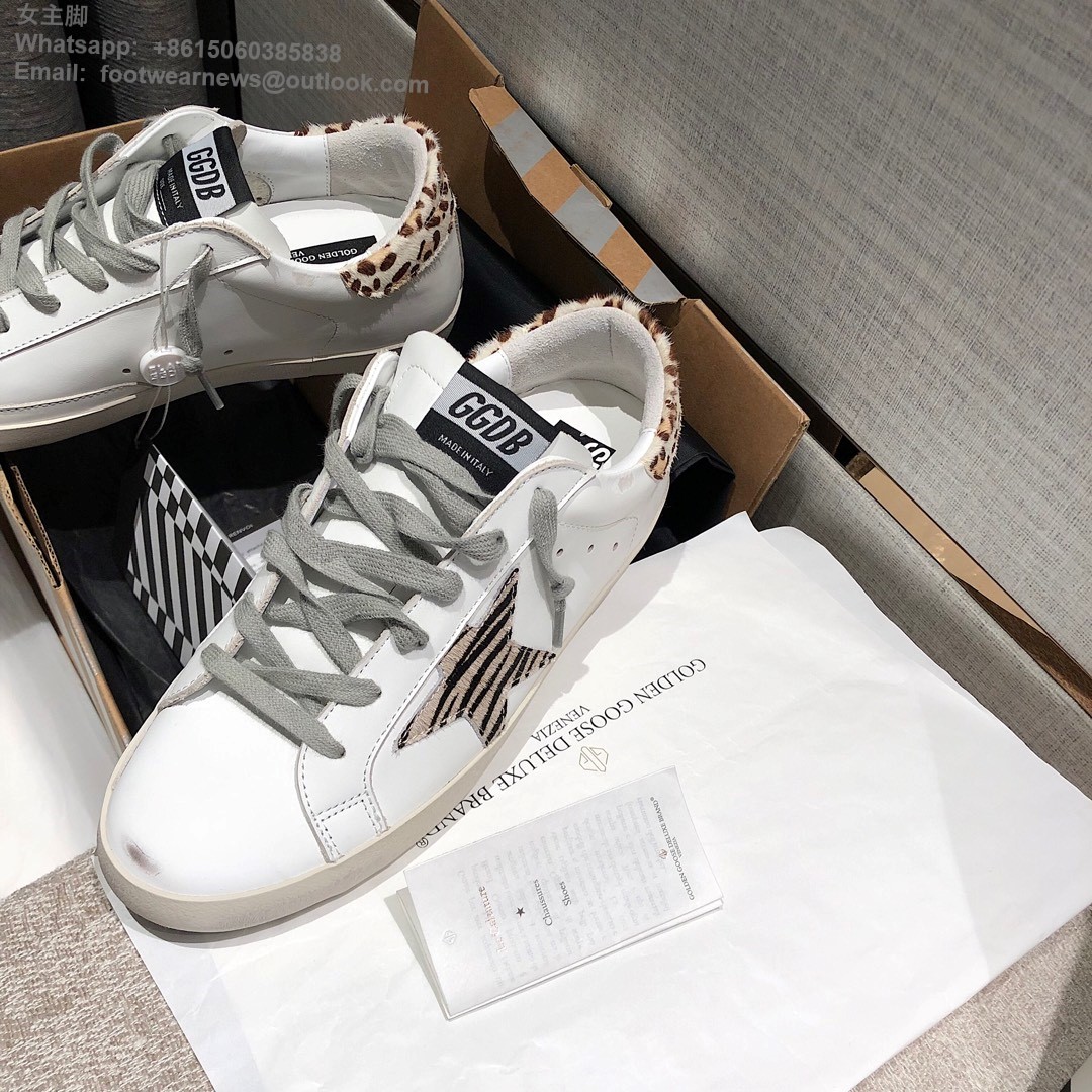 GOLDEN GOOSE GGDB Super star Low top Mens Women Sneakers Shoes zebra pony hair