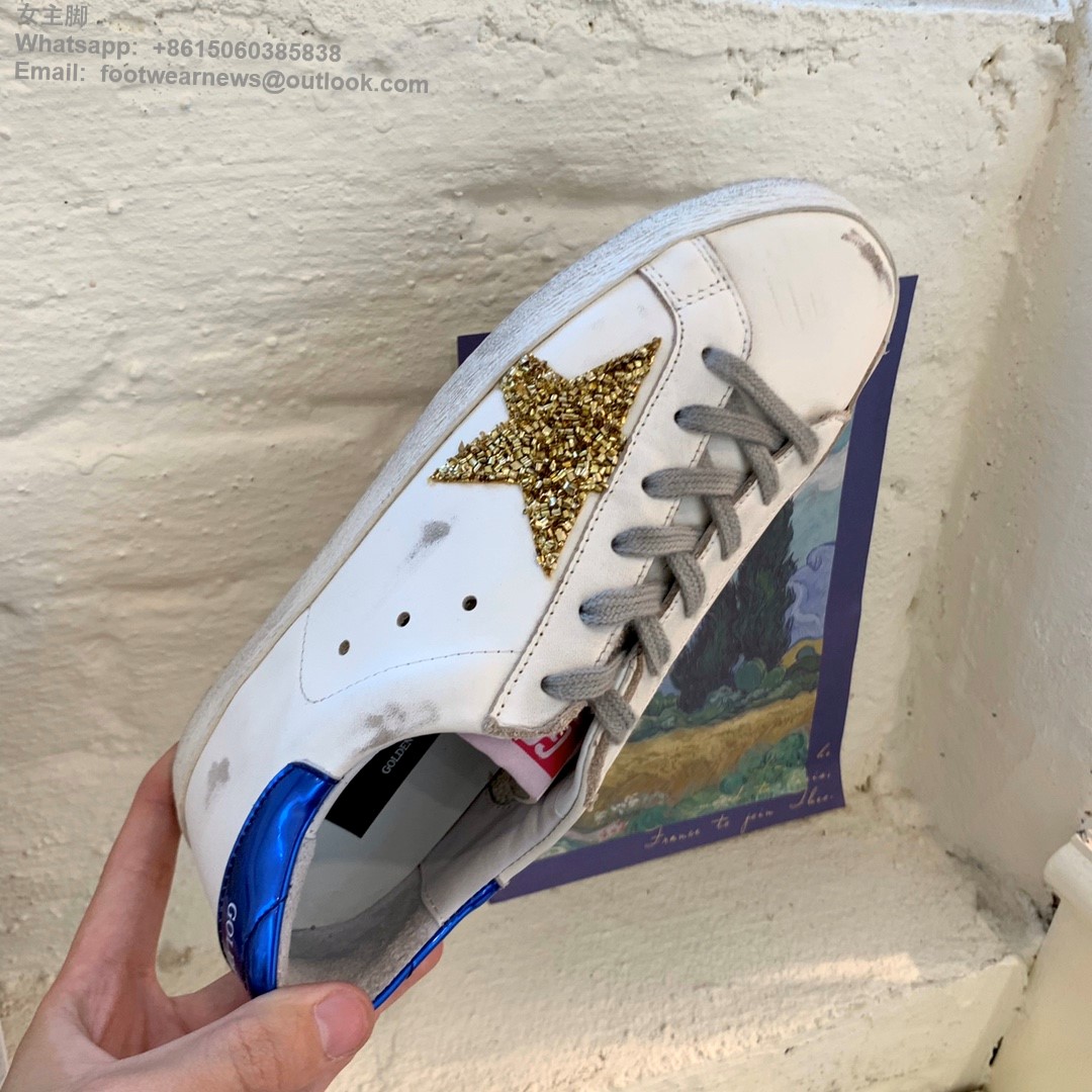 GOLDEN GOOSE GGDB super star Low top Mens Women Sneakers Shoes glitter gold star