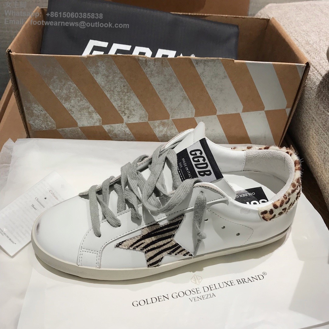 GOLDEN GOOSE GGDB Super star Low top Mens Women Sneakers Shoes zebra pony hair