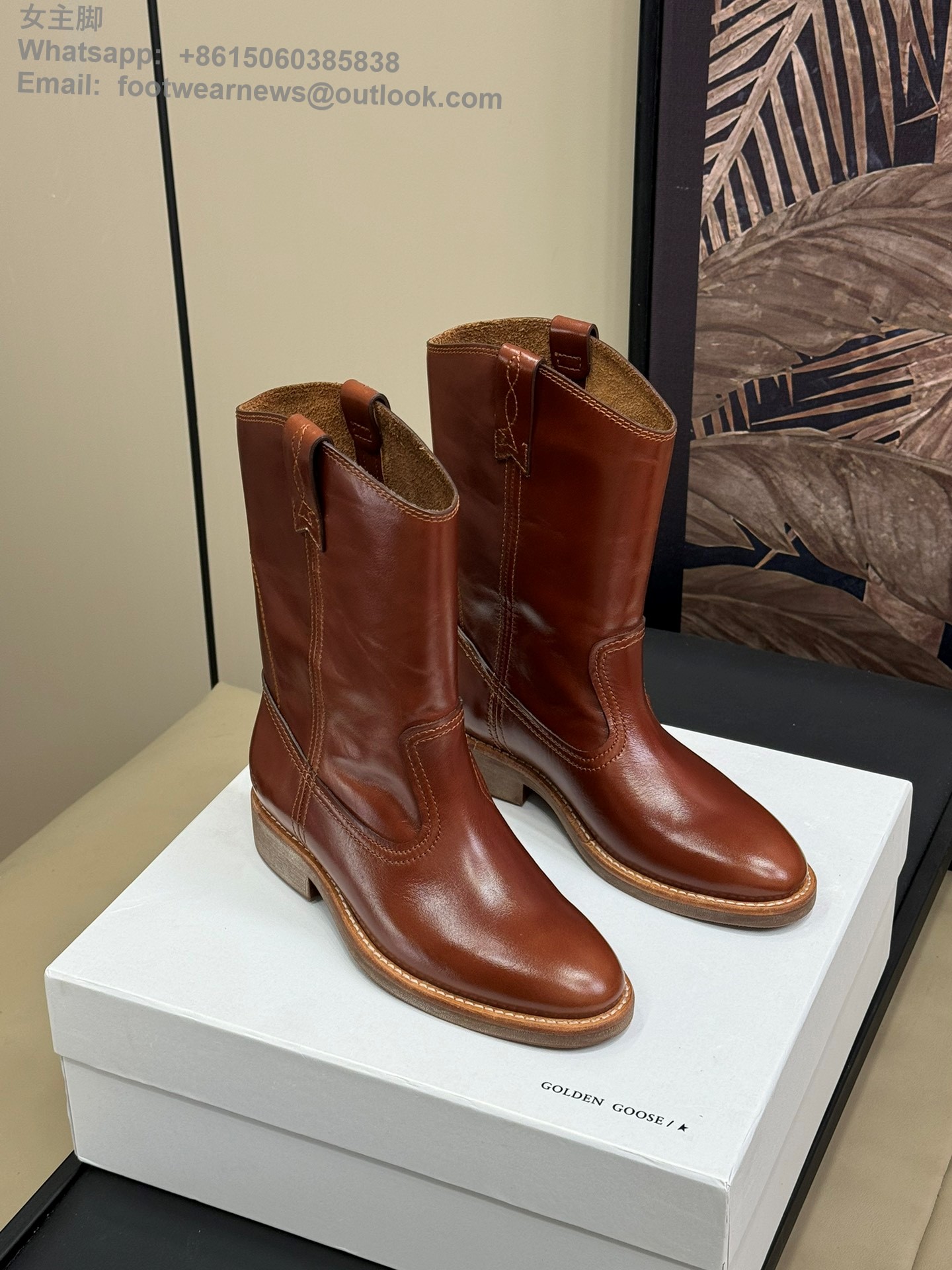 Golden Goose Biker Low Heels Ankle Boots Leather GGDB Women Shoes