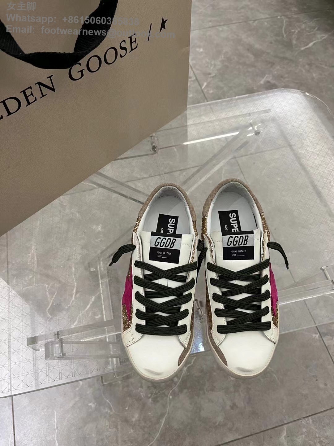 GOLDEN GOOSE Super Star Sneakers GGDB Low top Mens Women Shoes glitter