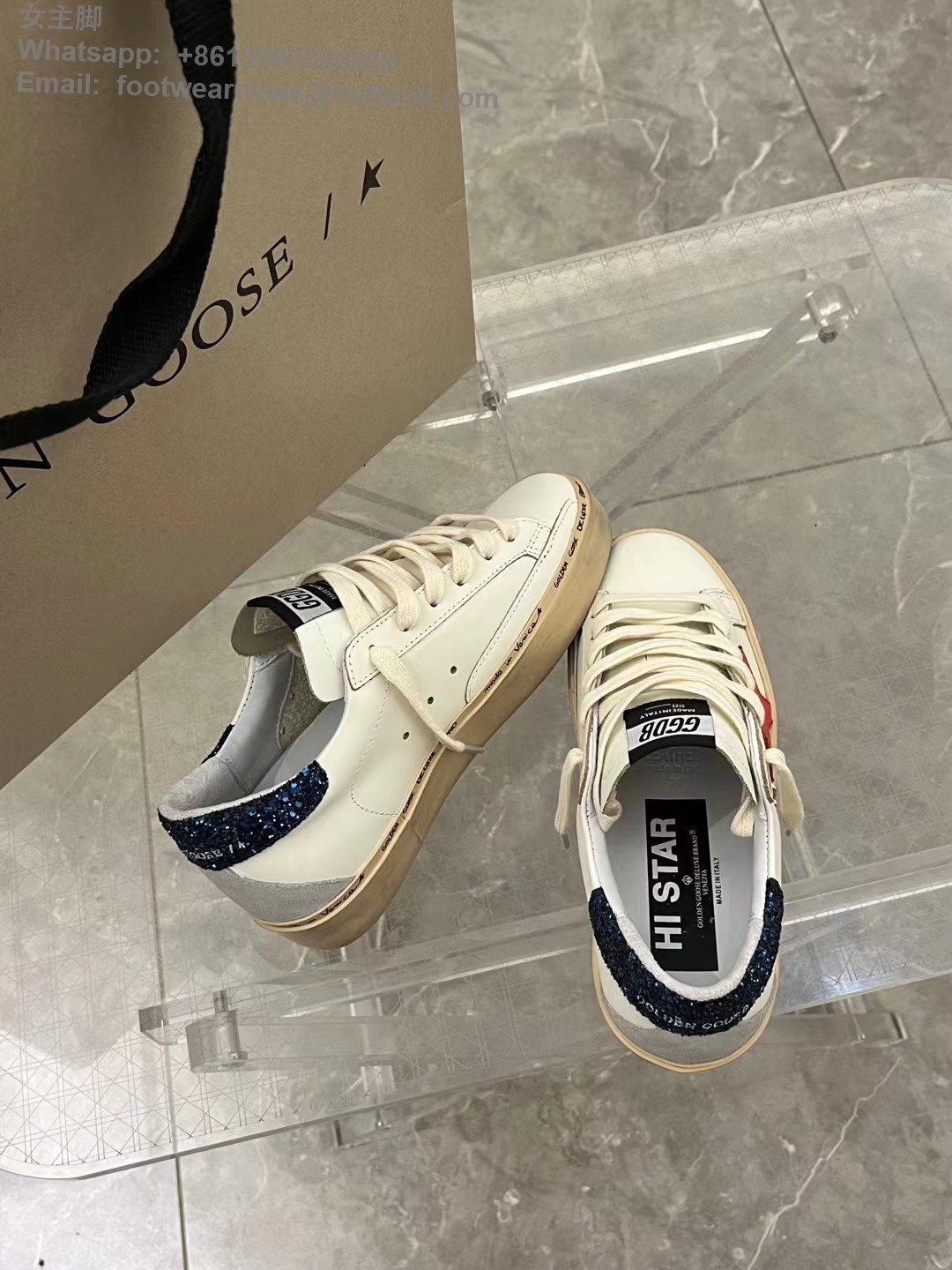 GOLDEN GOOSE Leather Hi Star Sneakers Super-Star Low-Top GGDB Mens Women Shoes