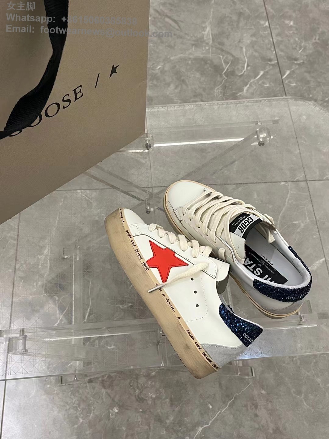 GOLDEN GOOSE Leather Hi Star Sneakers Super-Star Low-Top GGDB Mens Women Shoes