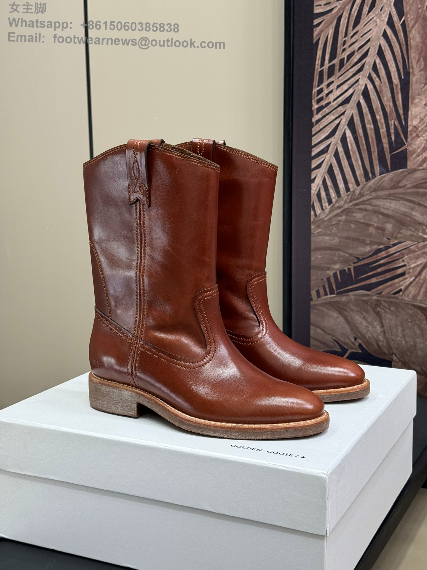 Golden Goose Biker Low Heels Ankle Boots Leather GGDB Women Shoes