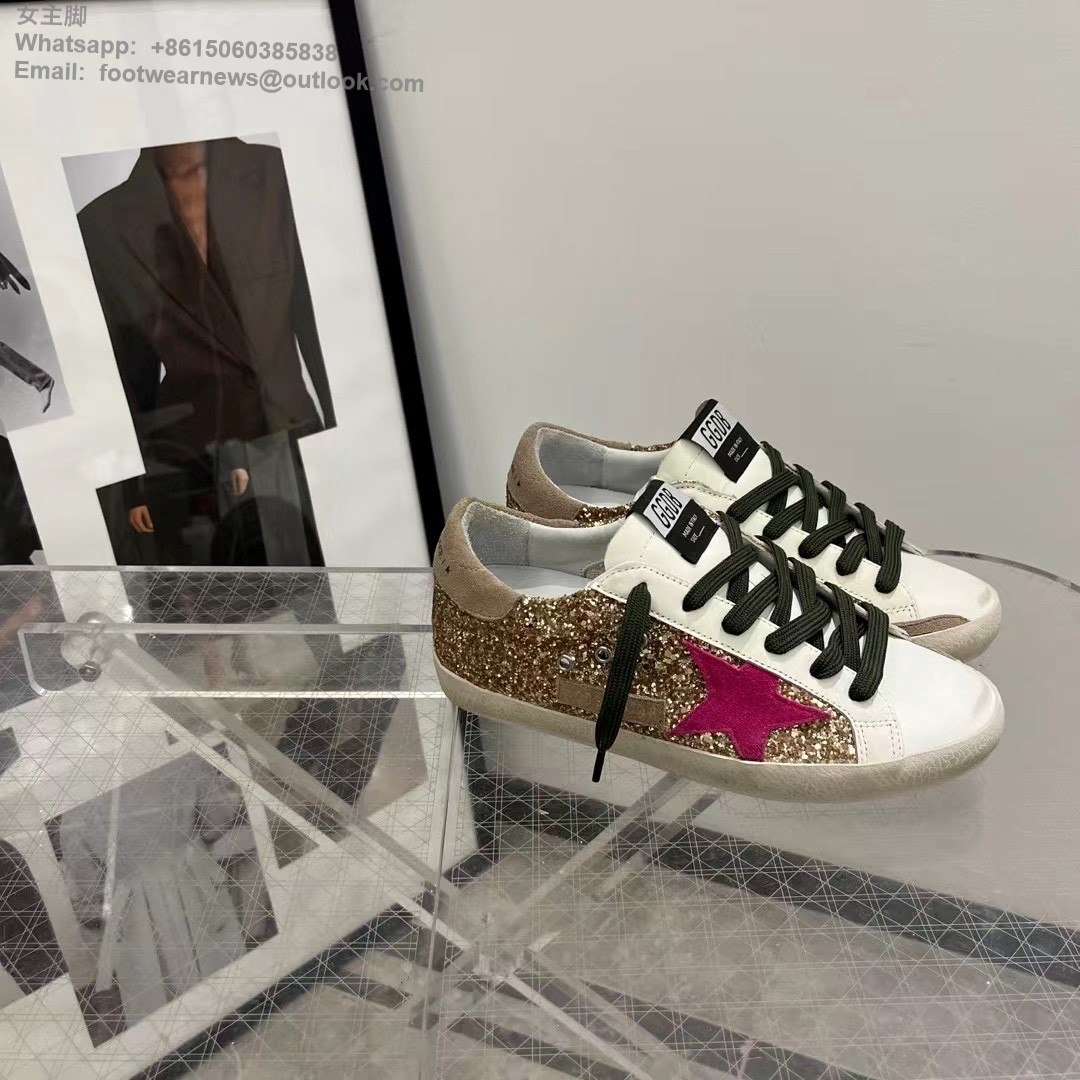 GOLDEN GOOSE Super Star Sneakers GGDB Low top Mens Women Shoes glitter