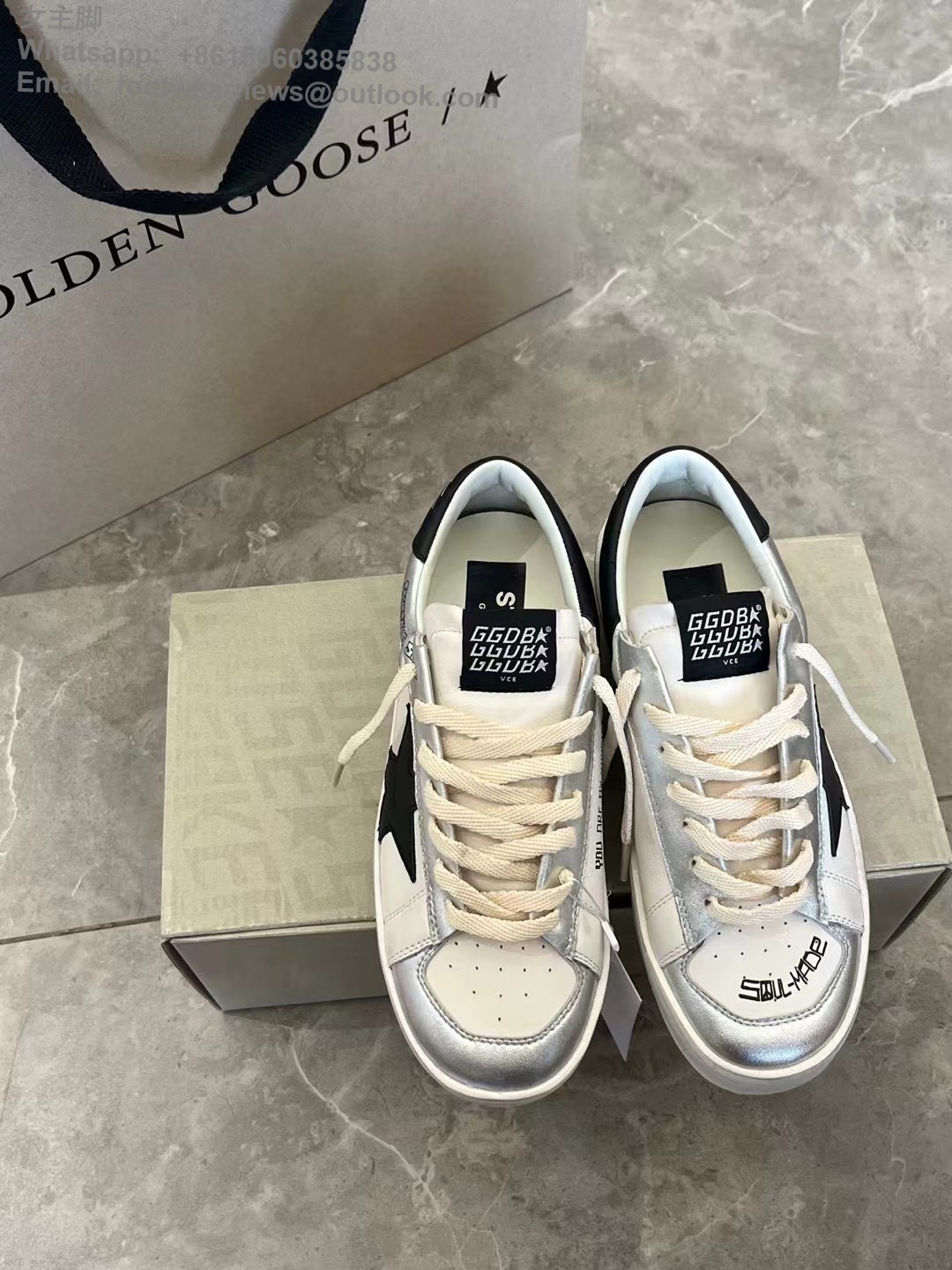 GOLDEN GOOSE Leather Stardan Low-Top Sneakers GGDB Mens Women Shoes