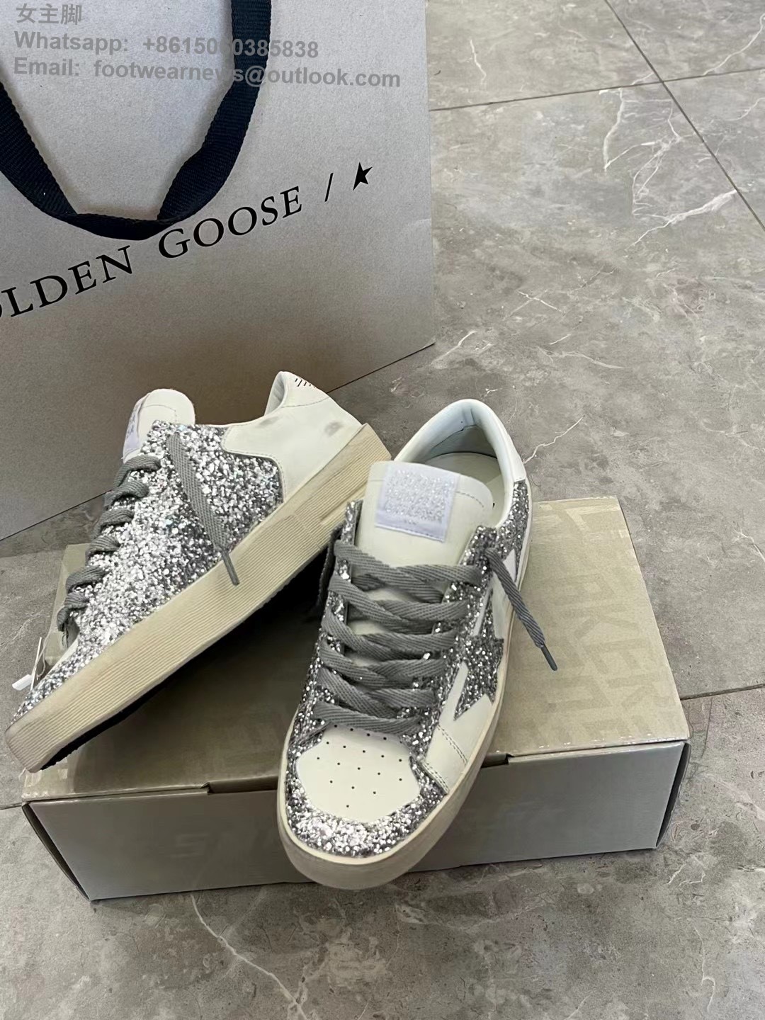 GOLDEN GOOSE Leather Stardan Low-Top Sneakers GGDB Mens Women Shoes