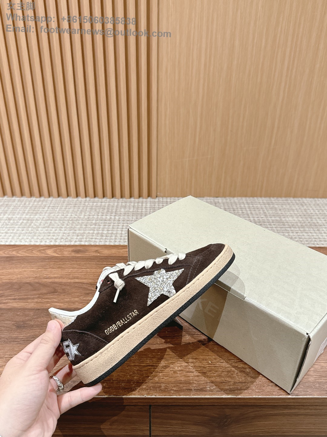 GOLDEN GOOSE ball Star distressed leather suede sneakers ggdb women men shoes Shearling Fur