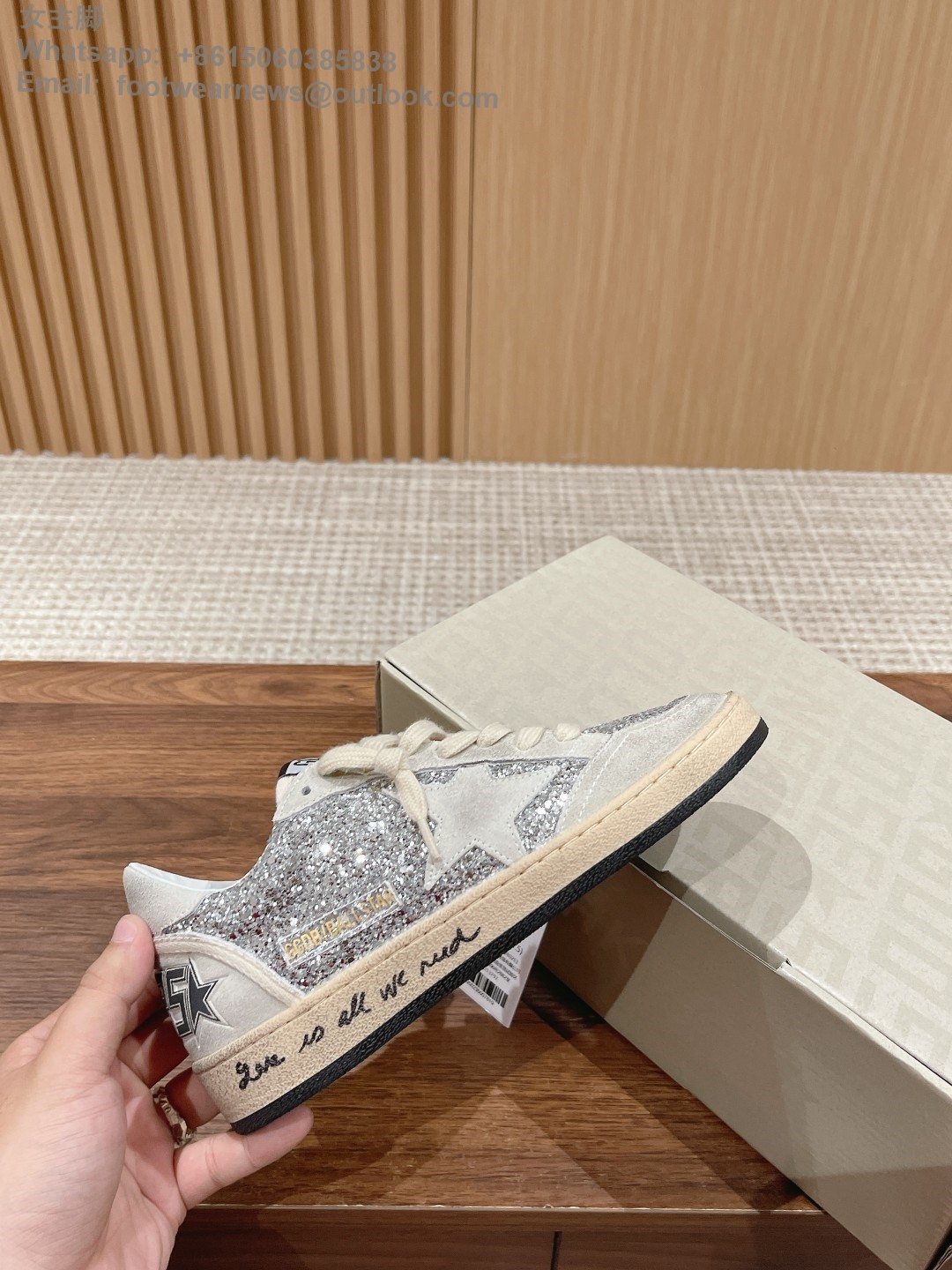 GOLDEN GOOSE Ball star glitter Low top sneakers GGDB Mens Women Shoes