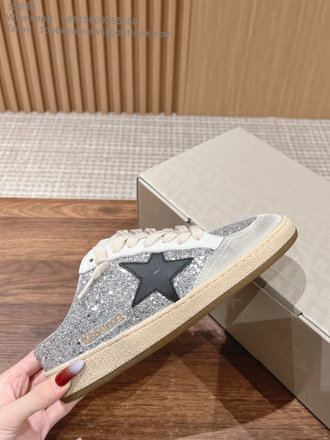 GOLDEN GOOSE Ball star Sabot Slip-On Low top sneakers GGDB Mens Women Shoes Slipper glitter