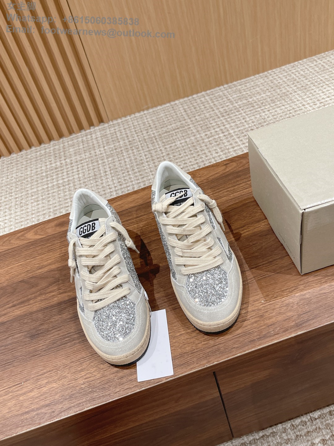 GOLDEN GOOSE Ball star glitter Low top sneakers GGDB Mens Women Shoes