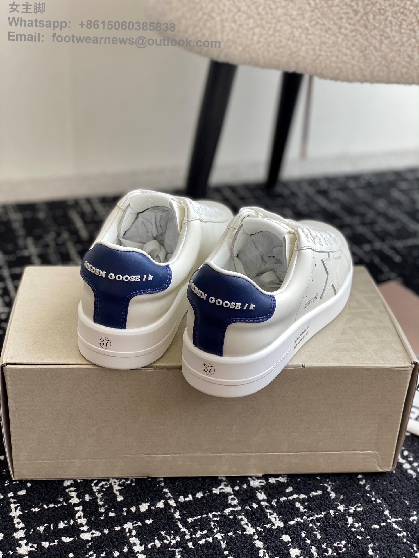 GOLDEN GOOSE Pure White Leather Low-Top Sneakers GGDB Women Shoes