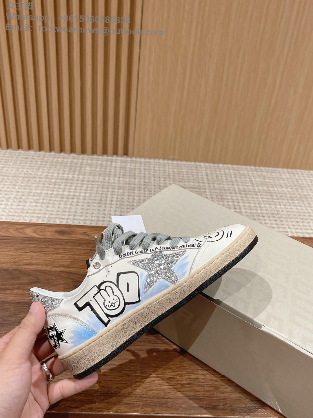 GOLDEN GOOSE Ball star Low top sneakers GGDB Mens Women Shoes Graffiti