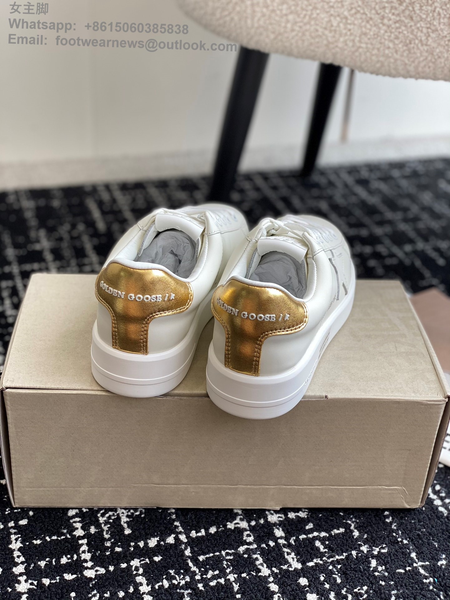 GOLDEN GOOSE Pure White Leather Low-Top Sneakers GGDB Women Shoes