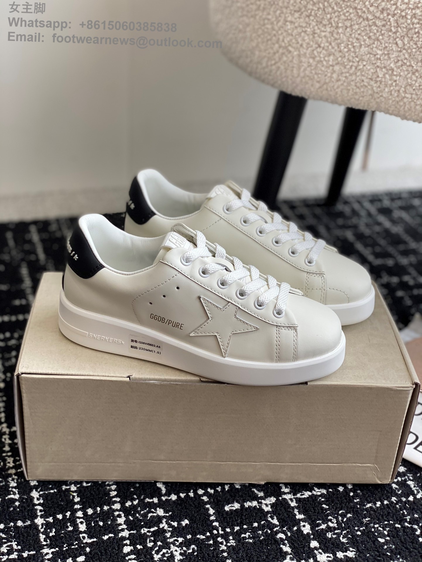 GOLDEN GOOSE Pure White Leather Low-Top Sneakers GGDB Women Shoes