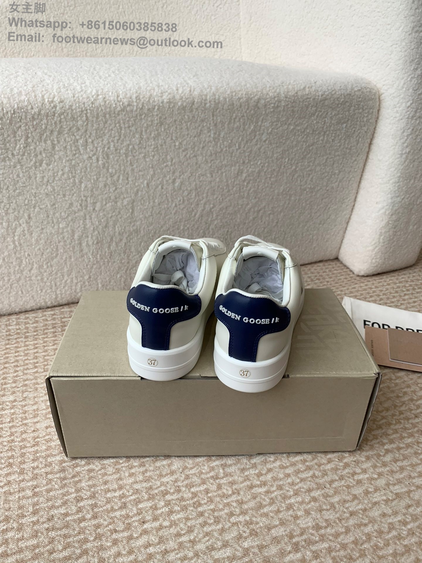 GOLDEN GOOSE Pure White Leather Low-Top Sneakers GGDB Women Shoes