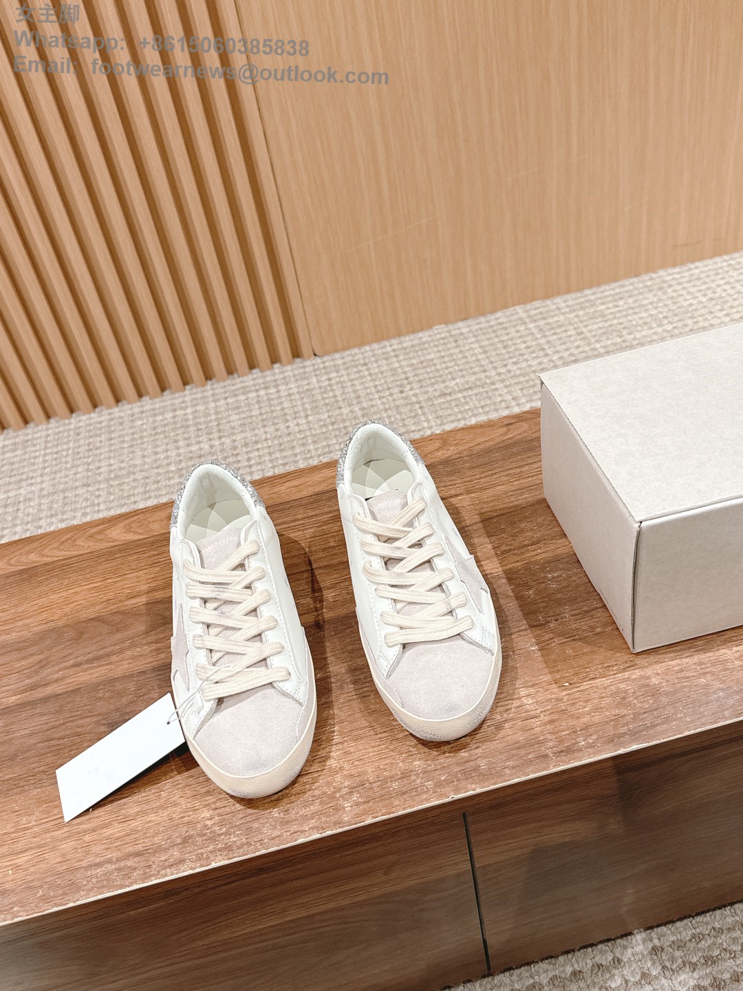 Golden Goose Super star Leather Distressed Low Top Sneakers GGDB Women Shoes