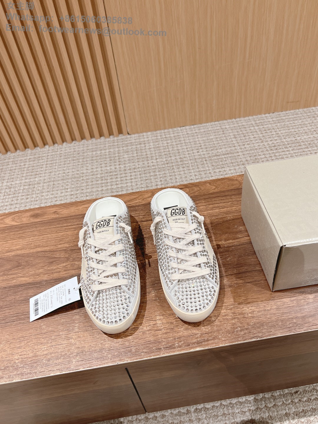 GOLDEN GOOSE super star Sabot Slip-On Low top sneakers GGDB Women Shoes Slipper crystal diamond