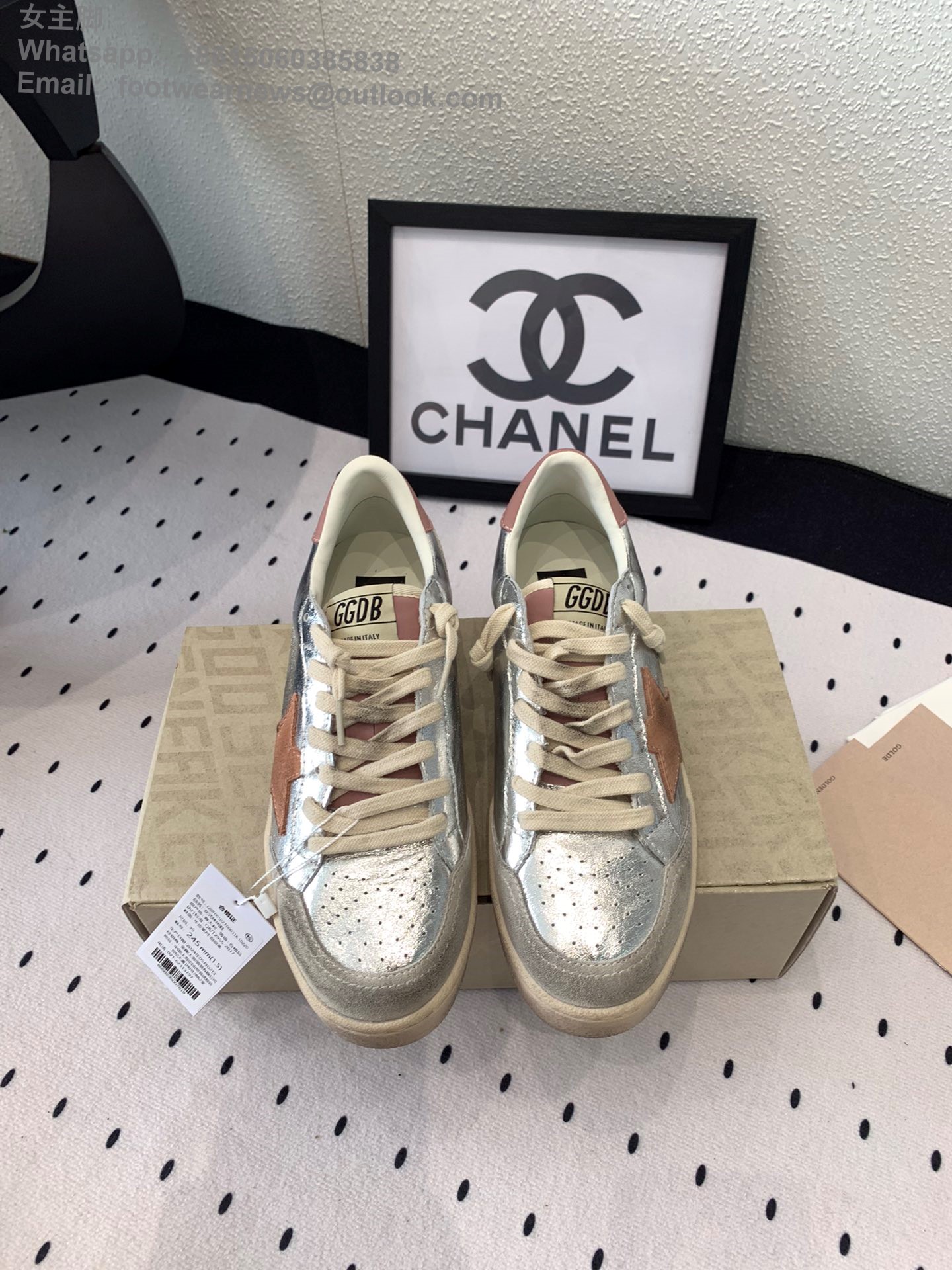 GOLDEN GOOSE Ball star Low top sneakers GGDB Women Shoes silver leather