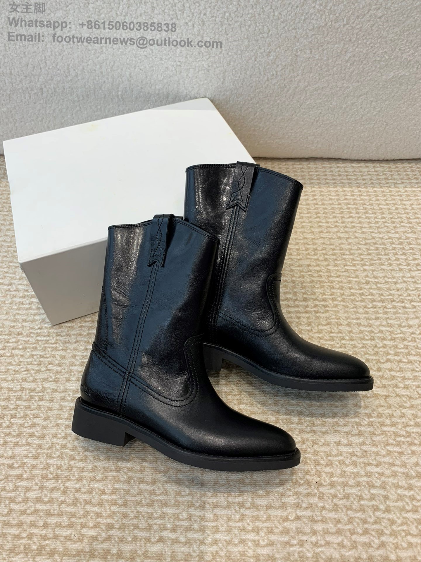 Golden Goose Biker Low Heels Ankle Boots Leather GGDB Women Shoes