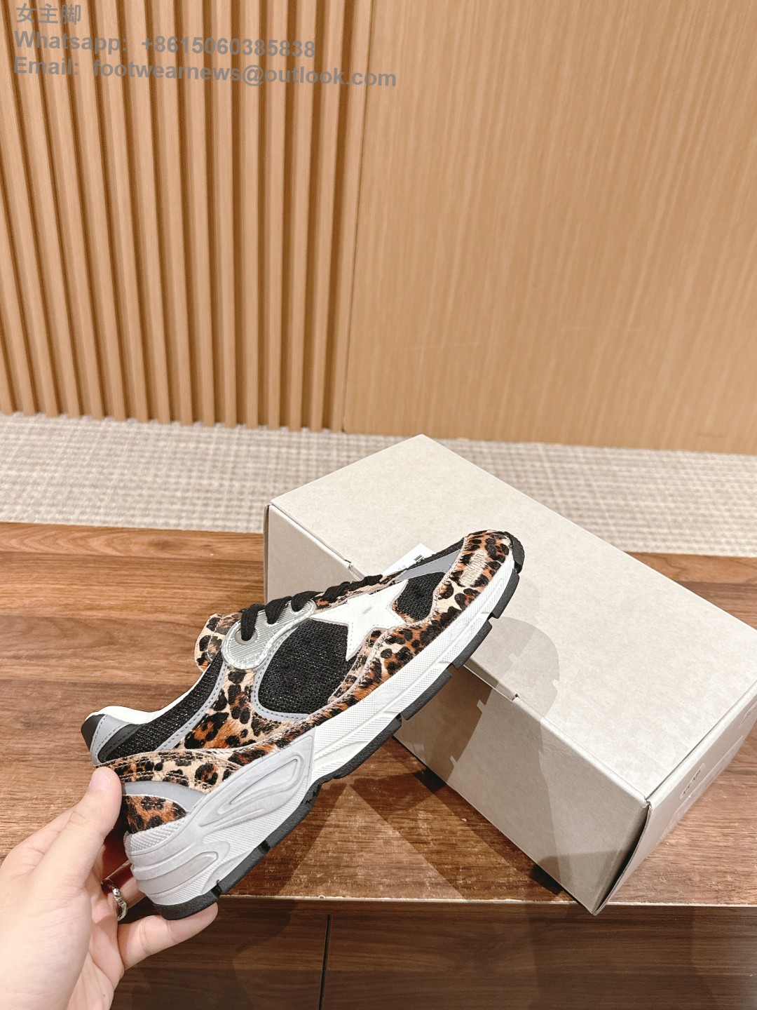 GOLDEN GOOSE Dad-Star Running Trainers GGDB Women Sneaker Shoes leopard
