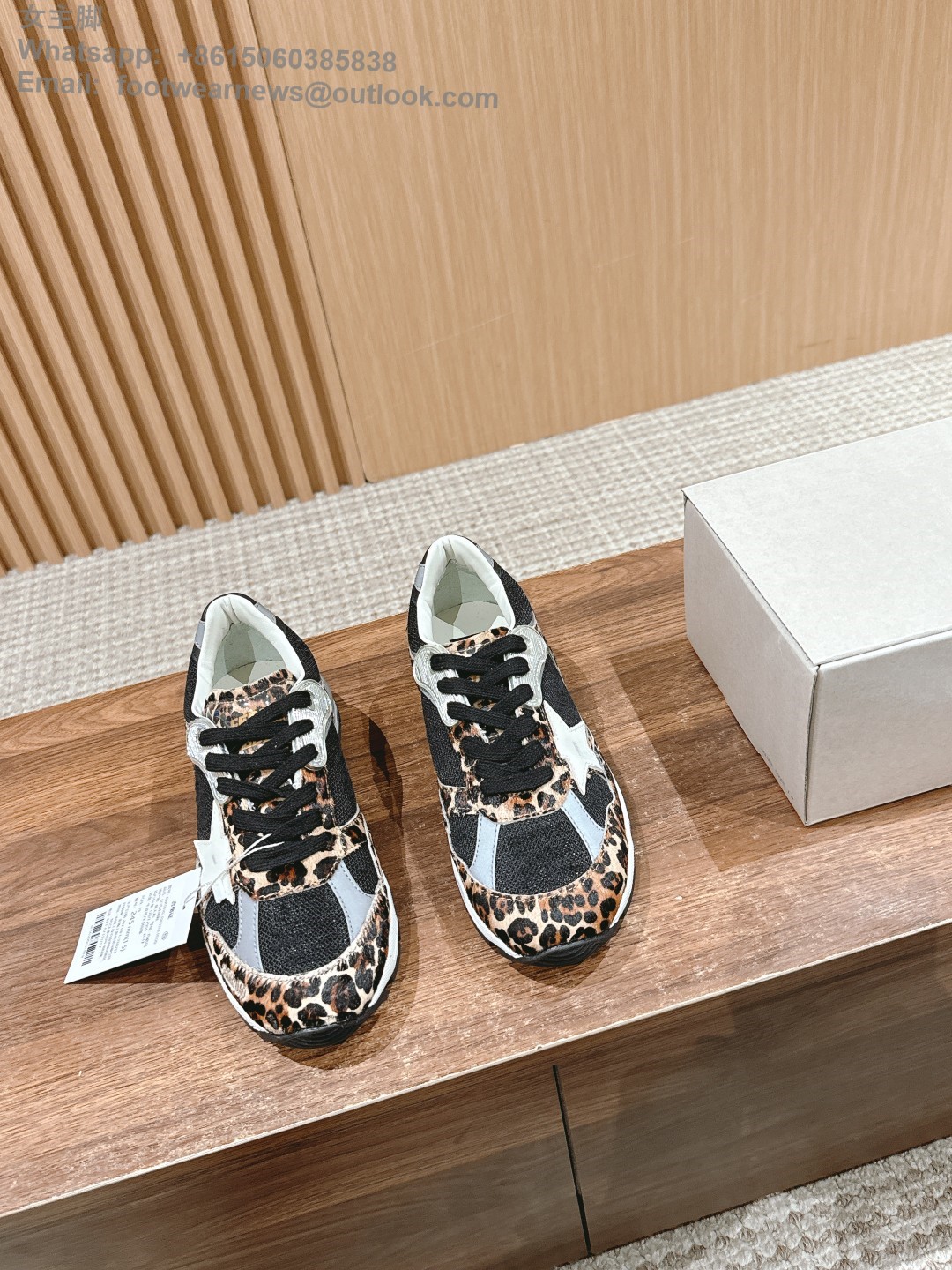 GOLDEN GOOSE Dad-Star Running Trainers GGDB Women Sneaker Shoes leopard