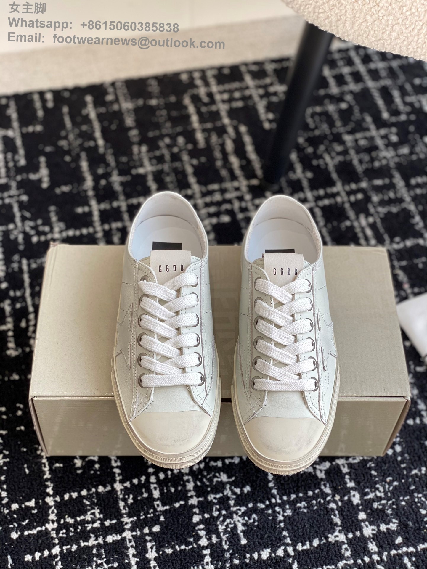 Golden Goose Vstar2 Distressed Low Top canvas Sneakers GGDB Women Shoes