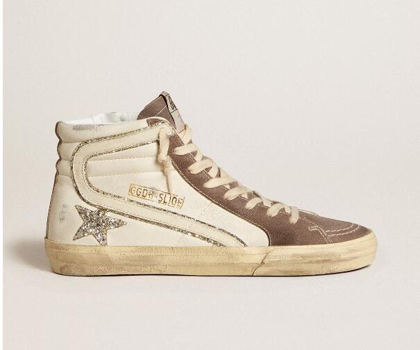 Golden Goose GGDB Women Sneaker Shoes Slide in nappa with glitter star and patent leather flash