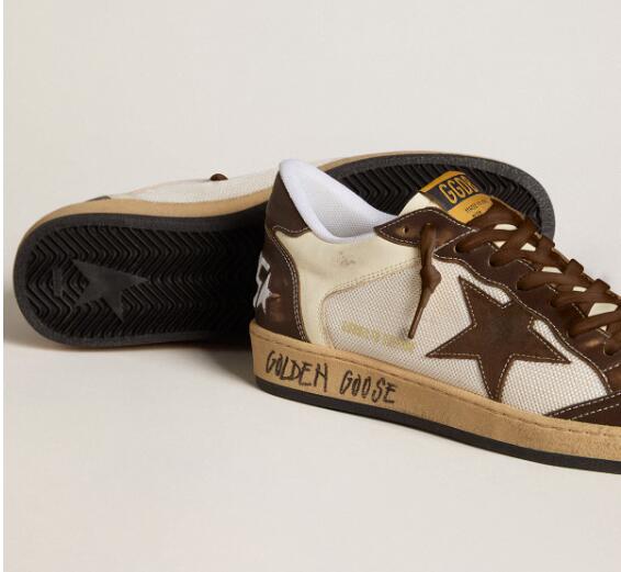 Golden Goose GGDB Mens Sneaker Shoes Ball Star in nappa and mesh with suede star