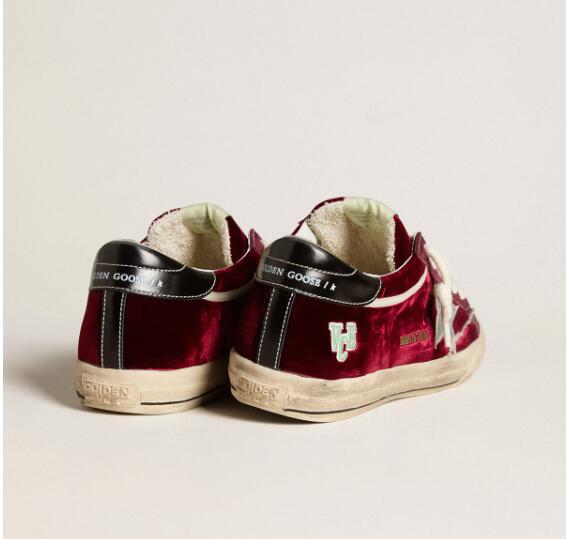 Golden Goose GGDB Mens Sneaker Shoes Super-Star LTD in velvet with metallic leather star and heel tab
