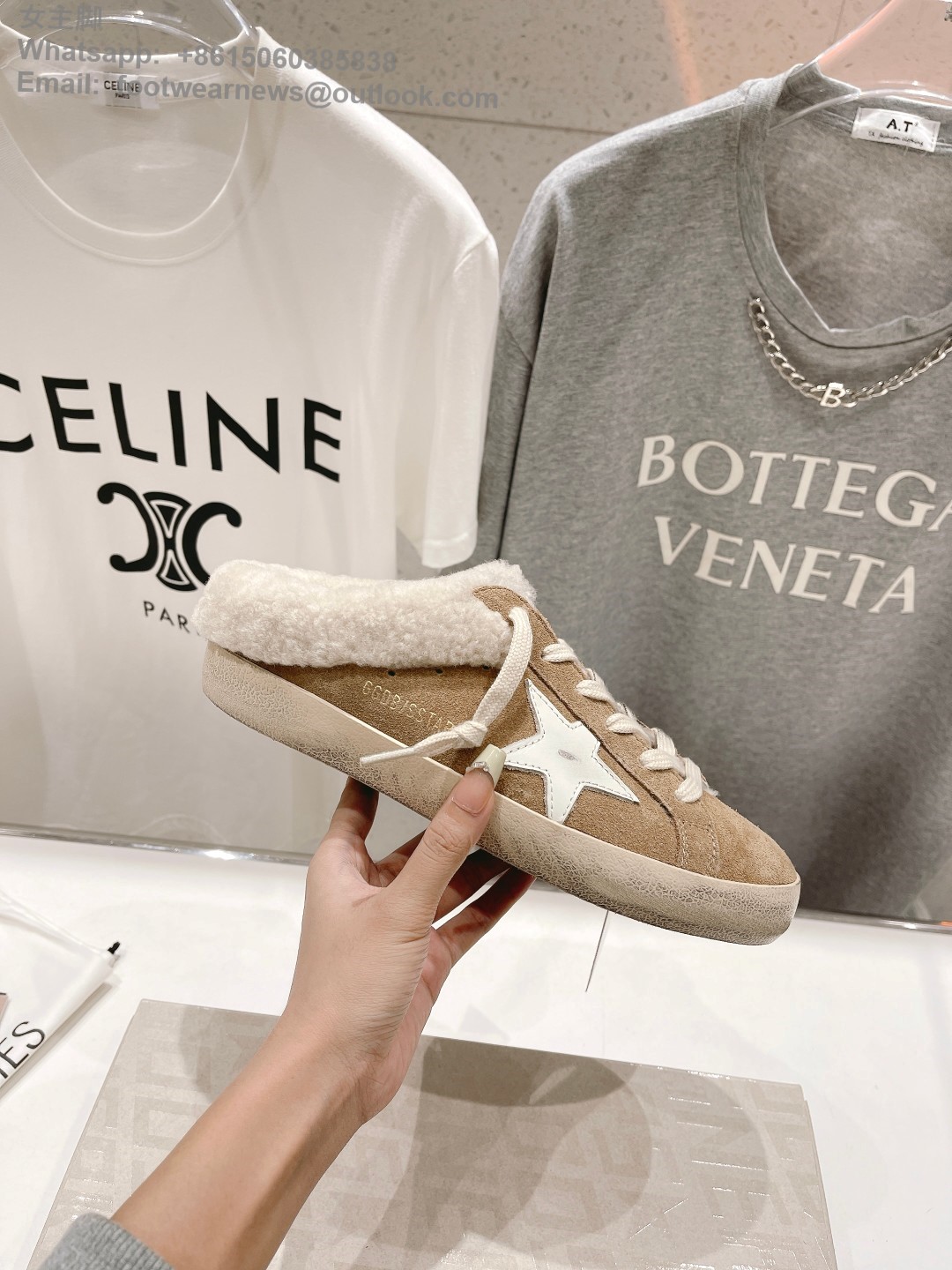 GOLDEN GOOSE Shearling super star Slip-On Sneakers slipper ggdb women shoes