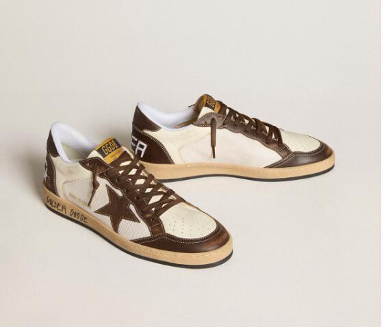 Golden Goose GGDB Mens Sneaker Shoes Ball Star in nappa and mesh with suede star