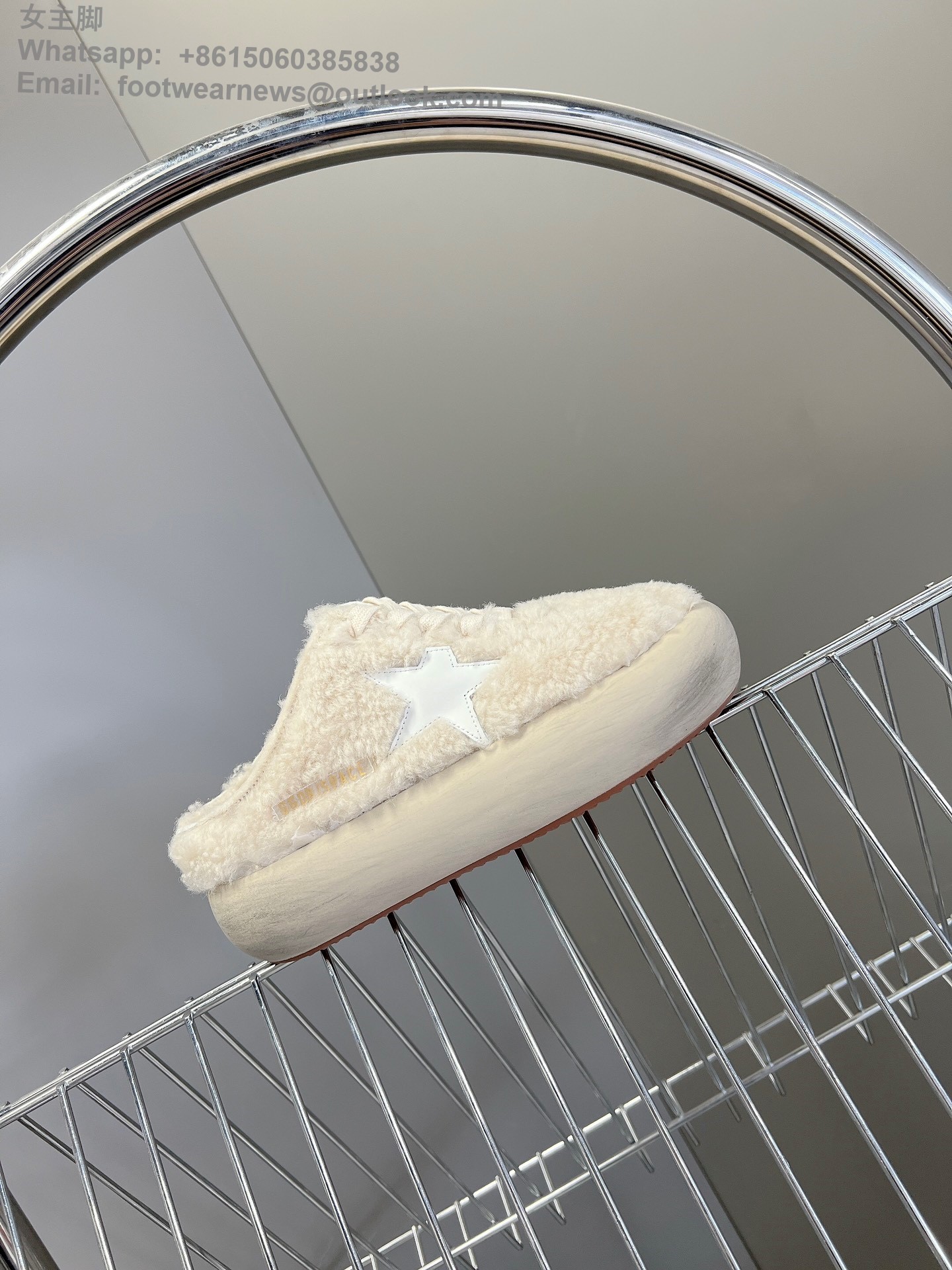 Golden Goose Shearling-Panel Sneakers GGDB Women Shoes slipper