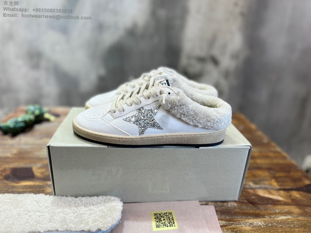 GOLDEN GOOSE Shearling ball star Slip-On Sneakers slipper ggdb women shoes