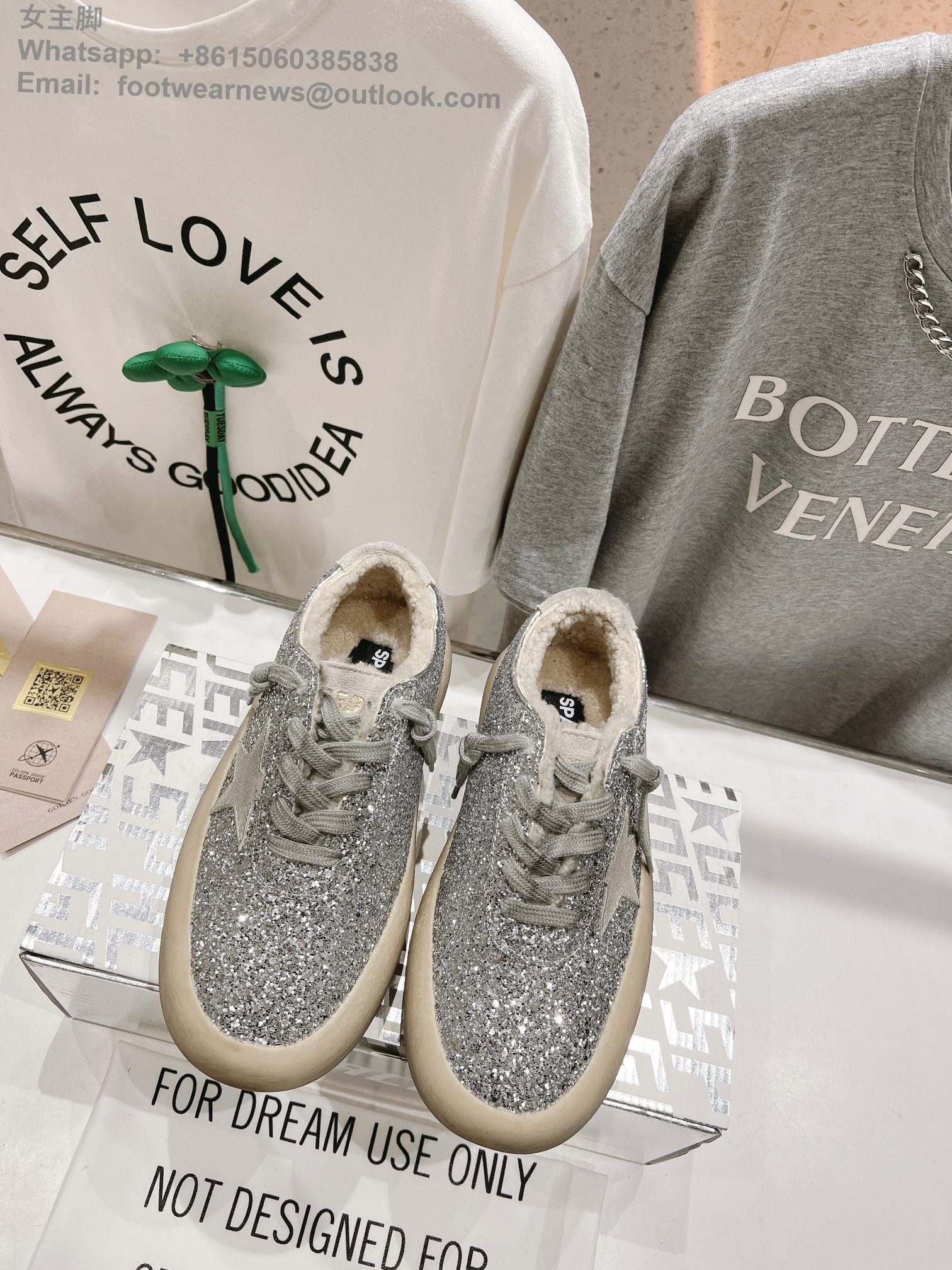 Golden Goose Space star Sneakers GGDB Women Shoes Shearling fur glitter