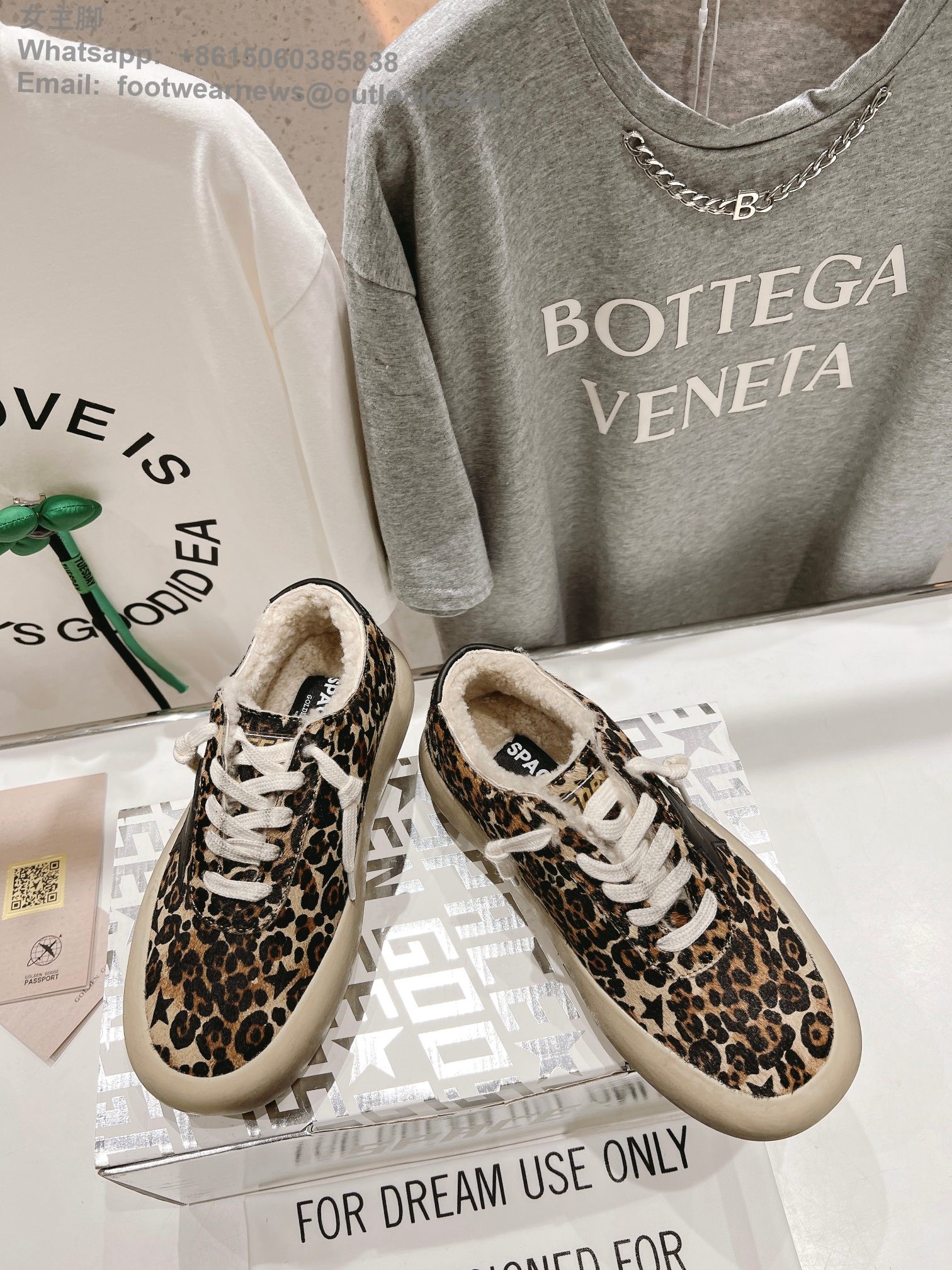 Golden Goose Space star Sneakers GGDB Women Shoes slipper leopard Shearling Fur