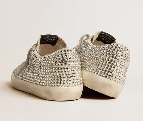 Golden Goose GGDB Women Sneaker Shoes Super-Star in nubuck with Swarovski crystals and ice-gray suede star